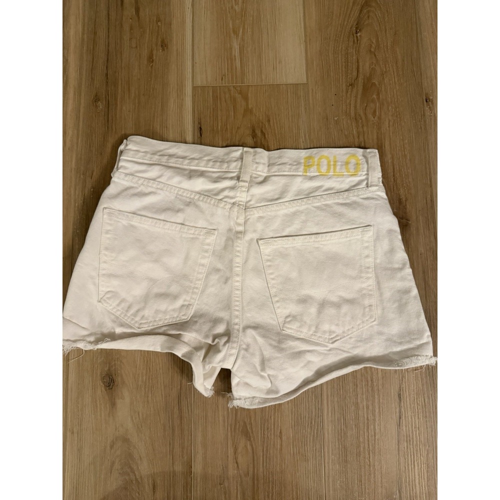 Polo Ralph Lauren Shorts White Crosby Women's 26 Relaxed Distressed Denim Y2K